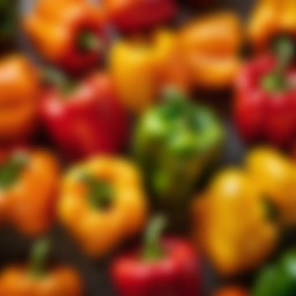 Variety of colorful bell peppers