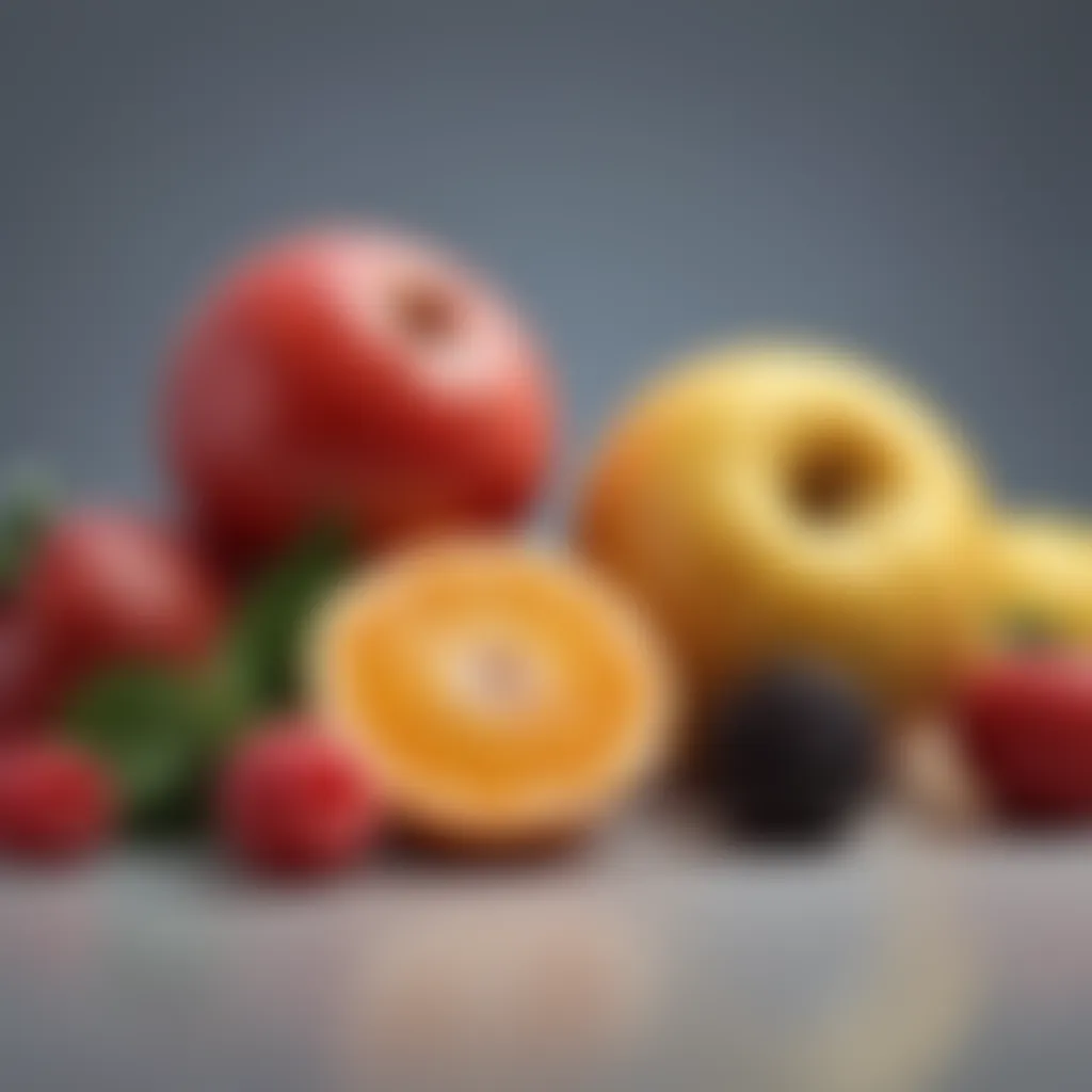 Close-up of fresh fruits rich in antioxidants