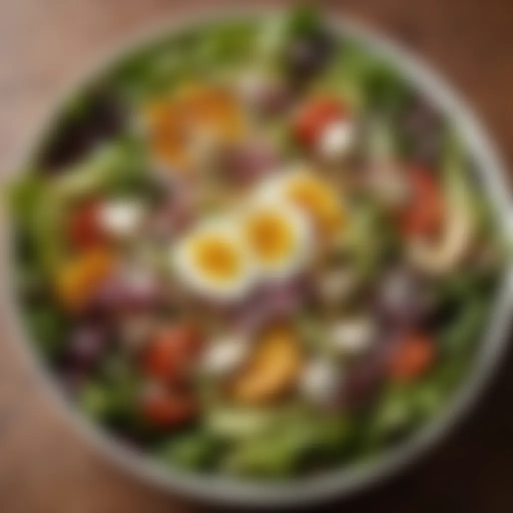 A close-up view of a nutritious salad from a meal kit, showcasing vibrant colors and fresh ingredients.