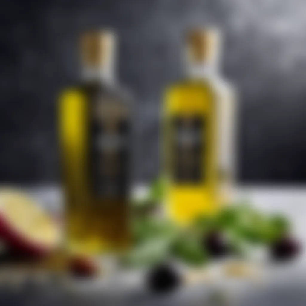 Bottles of high-quality olive oil and balsamic vinegar