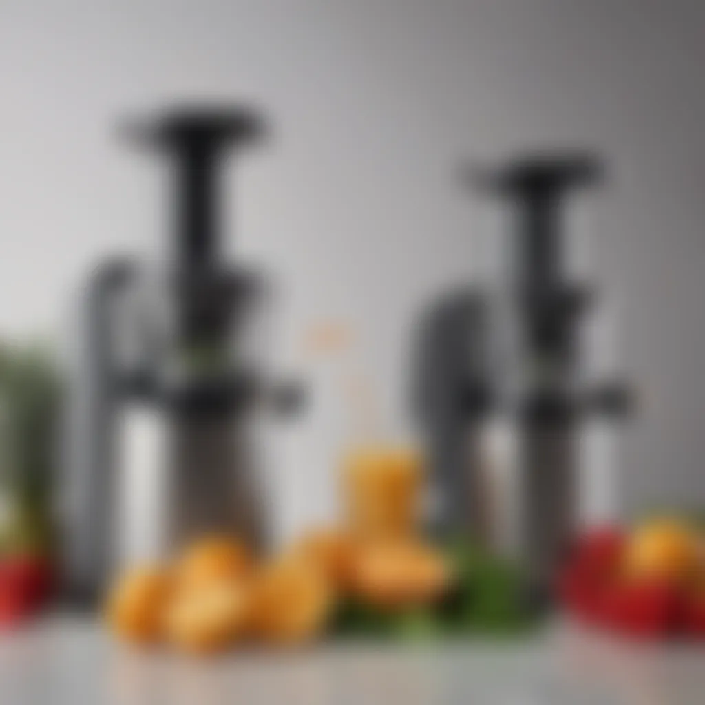 A comparison chart between slow masticating juicers and traditional juicers