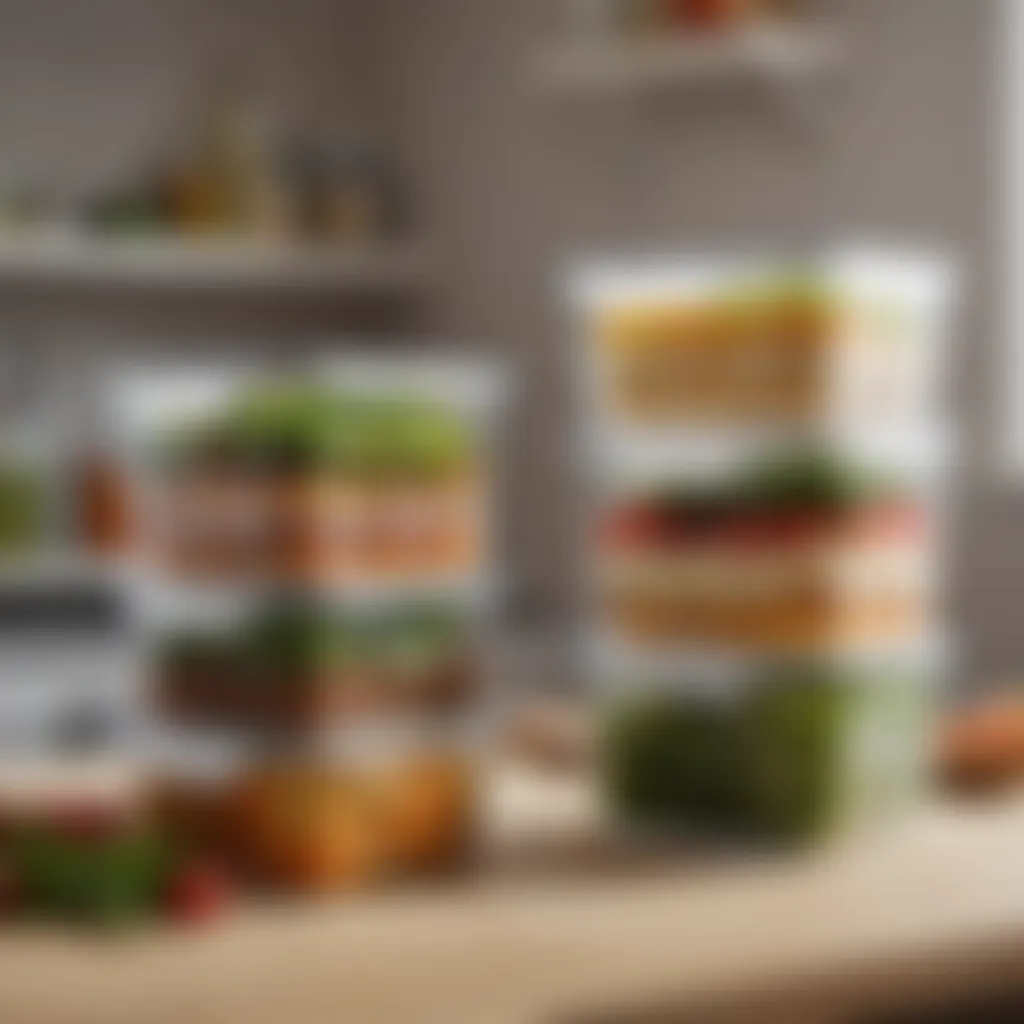 Diverse Salad Storage Container Designs A variety of salad storage containers showcasing different designs and materials