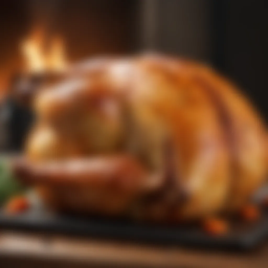 Golden brown roasted whole chicken