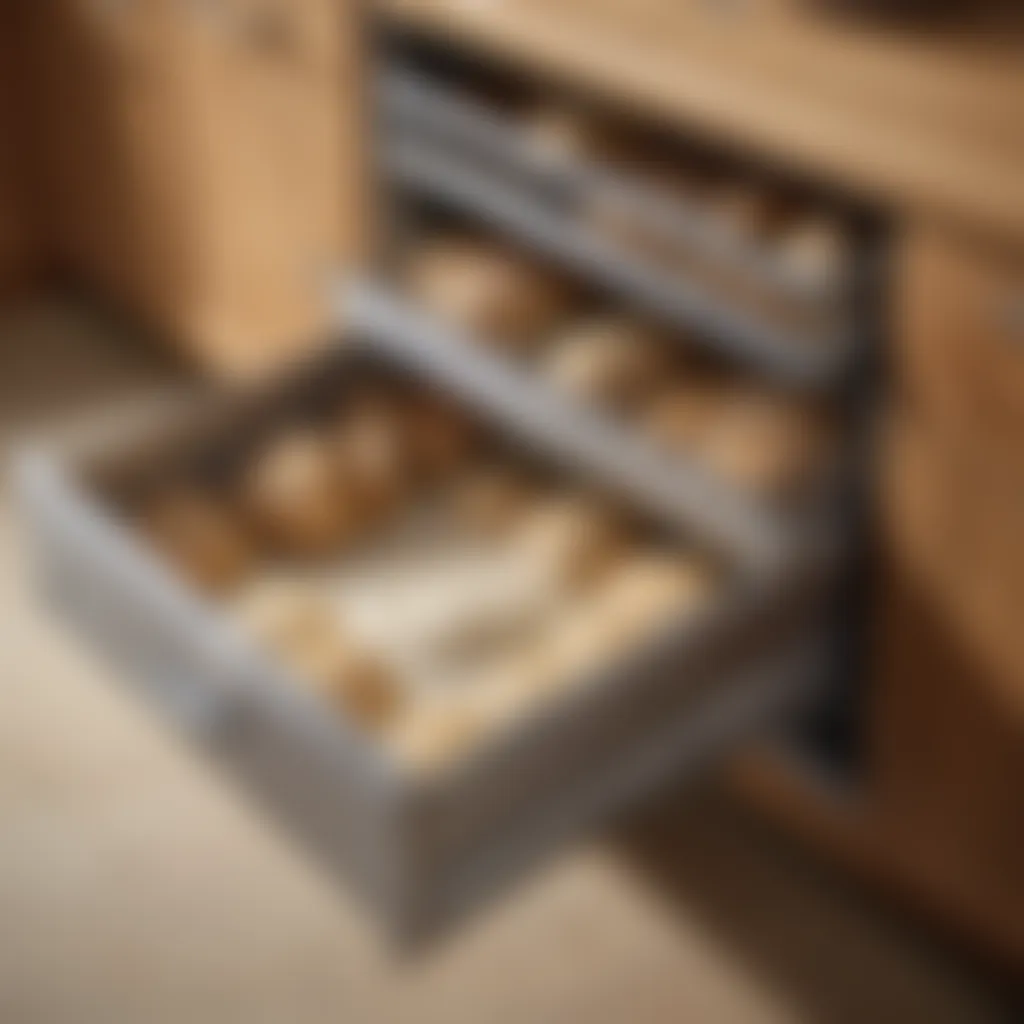 Adjustable Compartment Flour Drawer Flour storage drawer with adjustable compartments