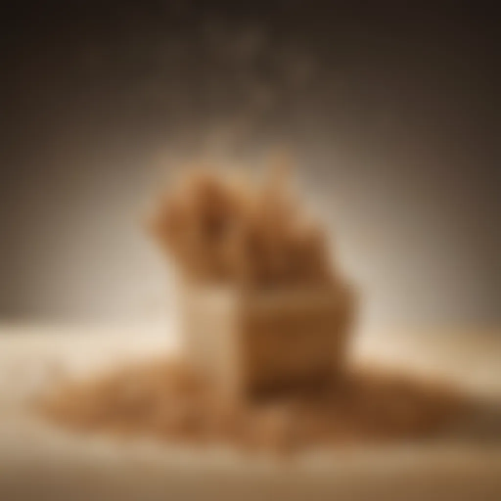 Artistic representation of whole wheat flour grains