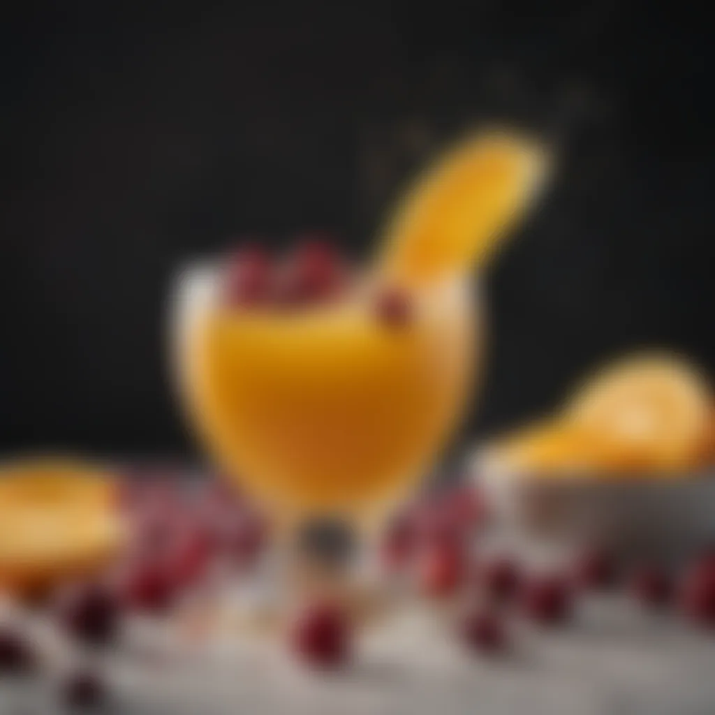 Orange Juice Drizzling Over Cranberries