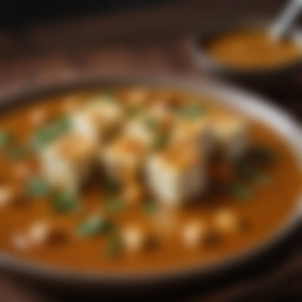 Paneer Simmering in Rich Gravy