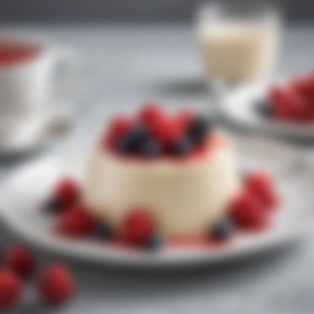 Exquisite Panna Cotta Garnished with Fresh Berries