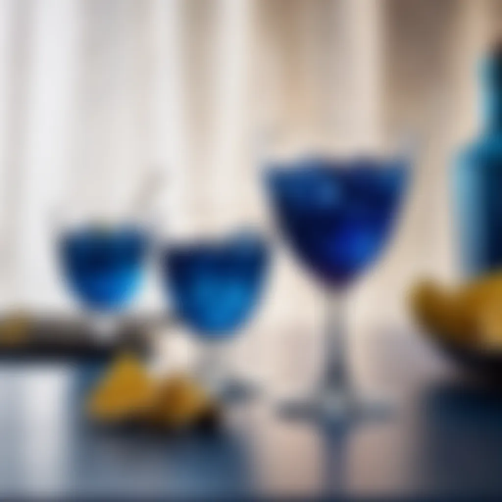 Vibrant Blue Cocktail in Elegant Glassware