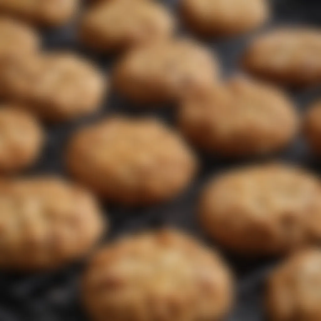 Golden brown Anzac biscuits cooling on a wire rack