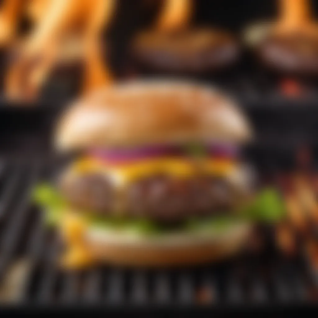 Irresistible Burger Patty Being Grilled Burger patty being grilled