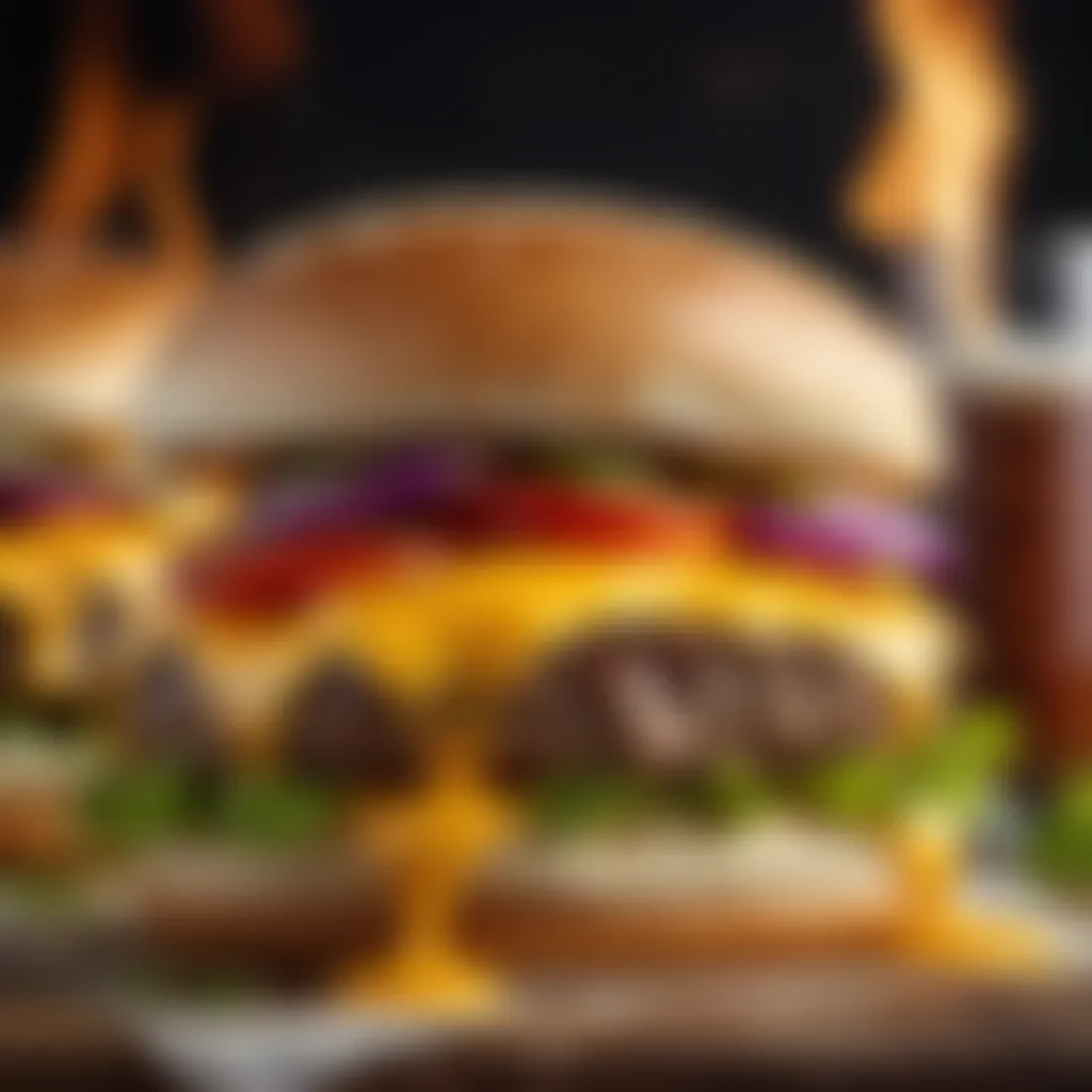 Mouthwatering Burger with Melted Cheese Burger with melted cheese