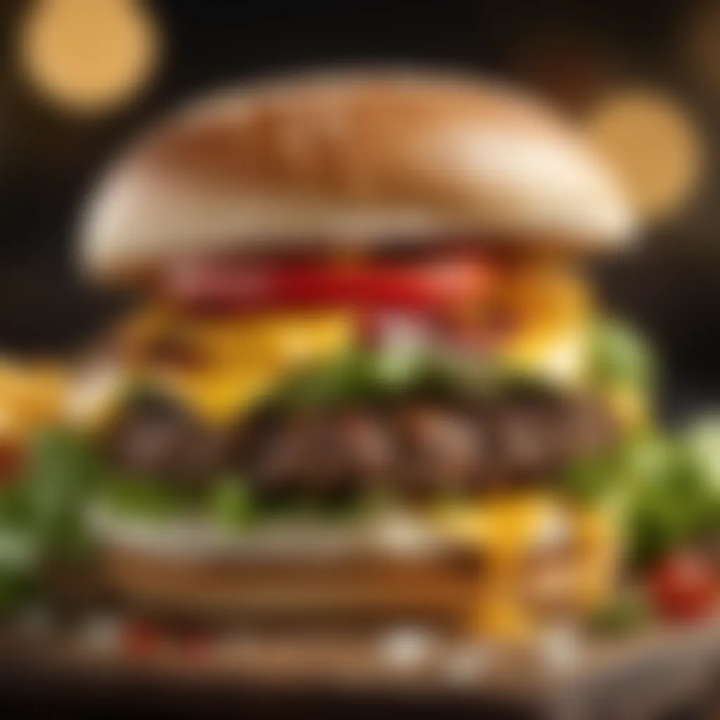 Savory Burger with Delicious Toppings Burger toppings and condiments