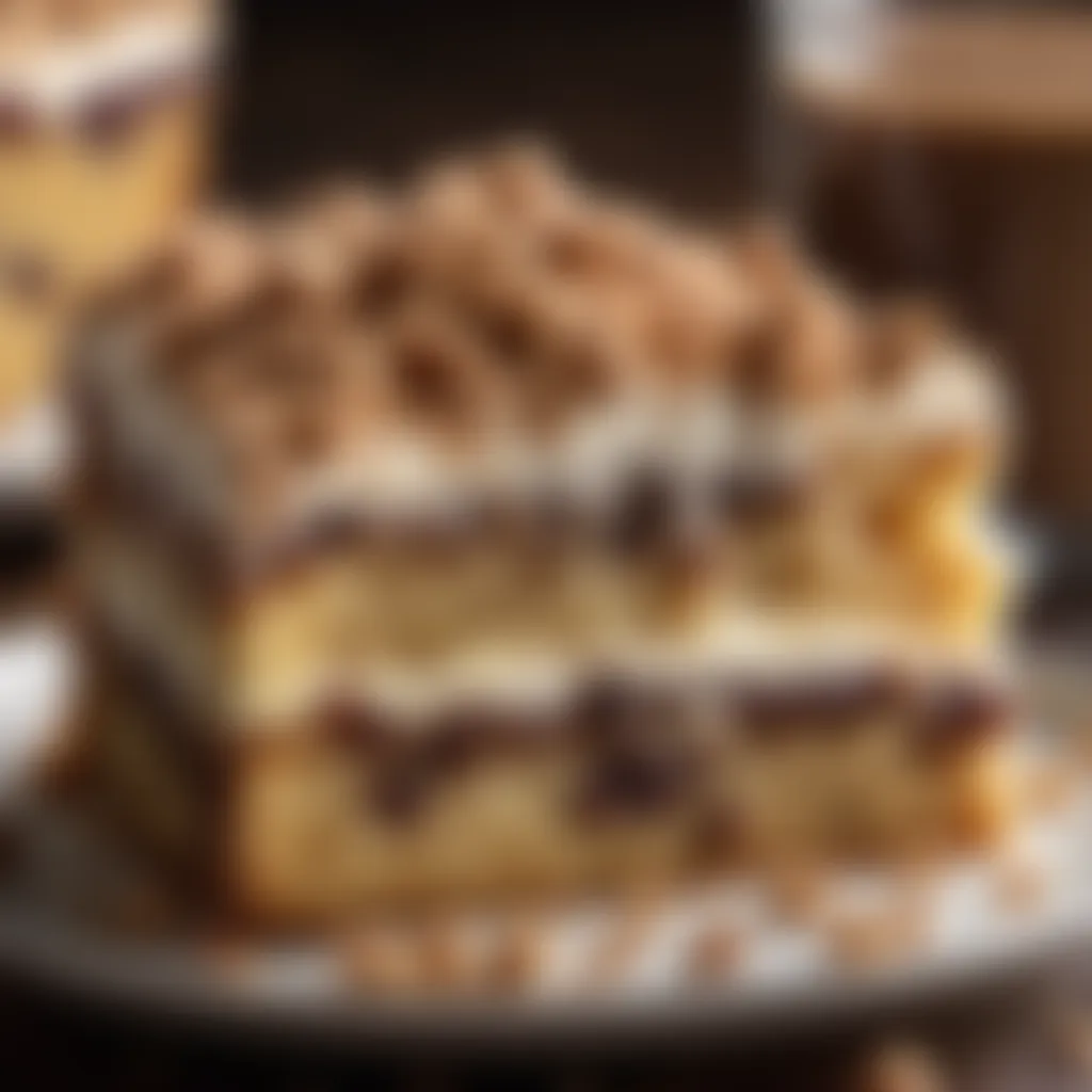 Close-up of coffee cake with streusel topping