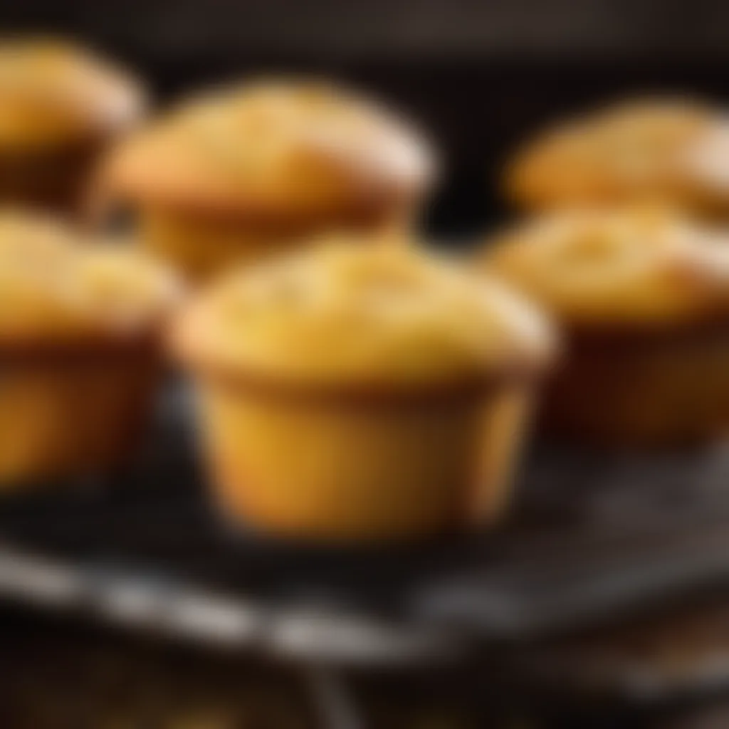 Golden Corn Muffins Cooling on Wire Rack