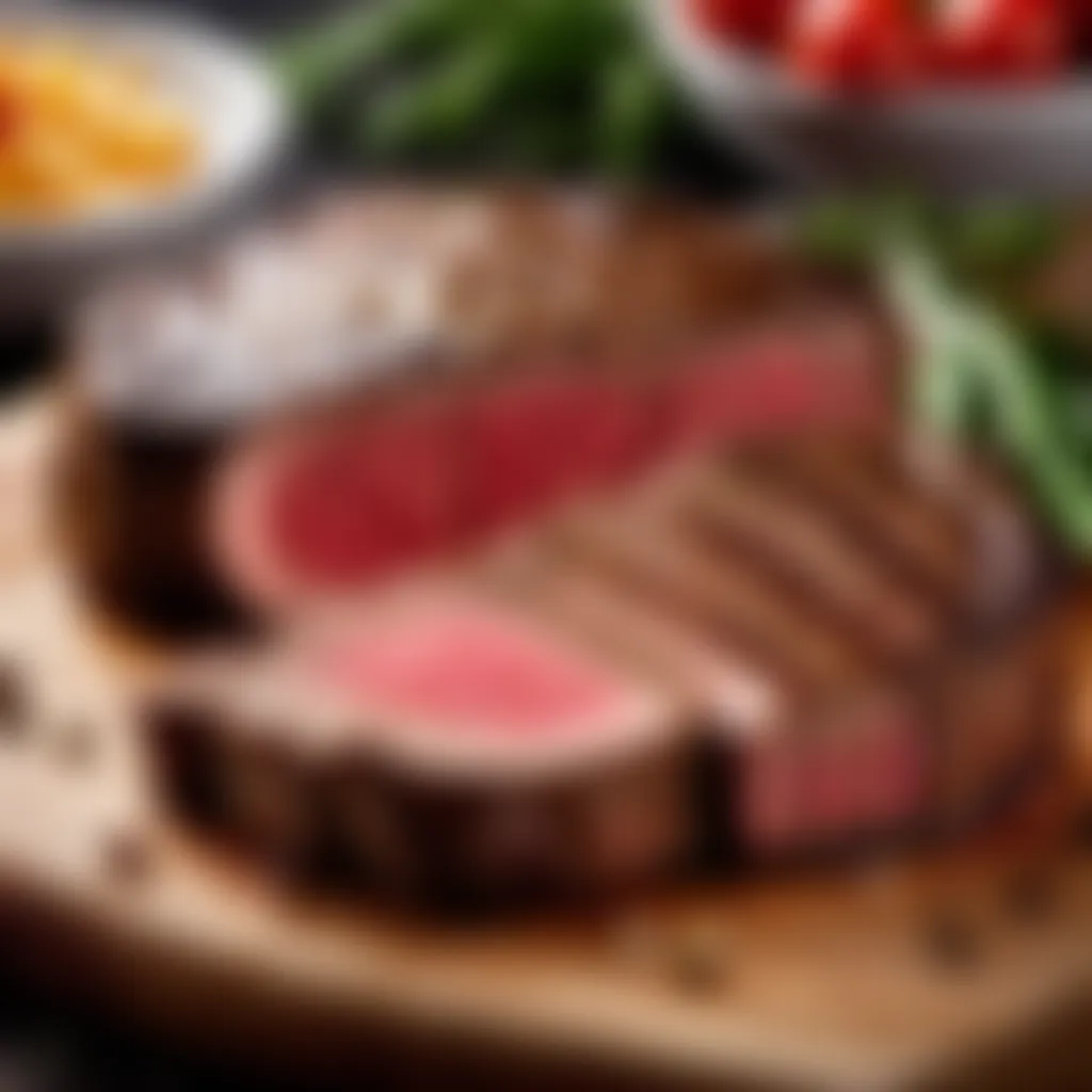 Prime Selection: Perfect Cut of Steak Savory steak cut on a wooden board