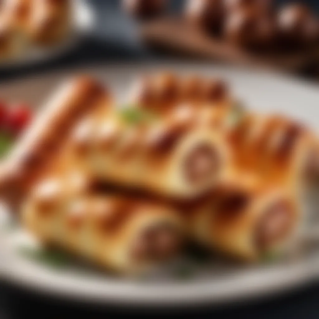 Delicious Gourmet Sausages Wrapped in Fluffy Puff Pastry