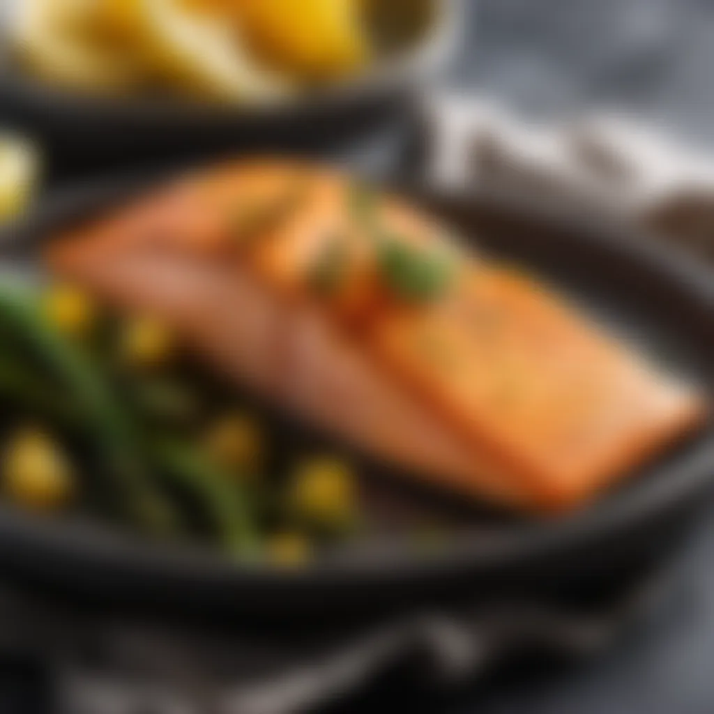 Cooked air fryer salmon fillets