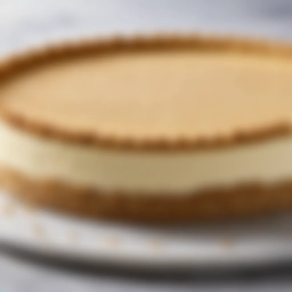 A close-up of a graham cracker crust