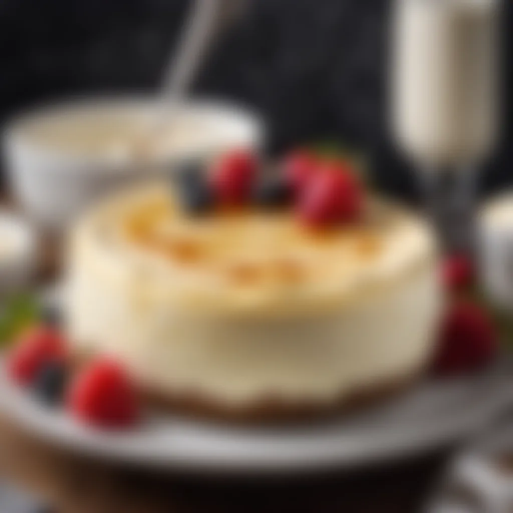 Creamy and Luxurious Cheesecake Filling A bowl of smooth cream cheese mixture