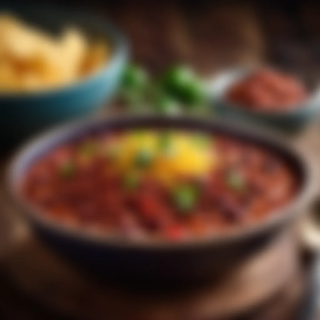 Serving of delicious chili con carne