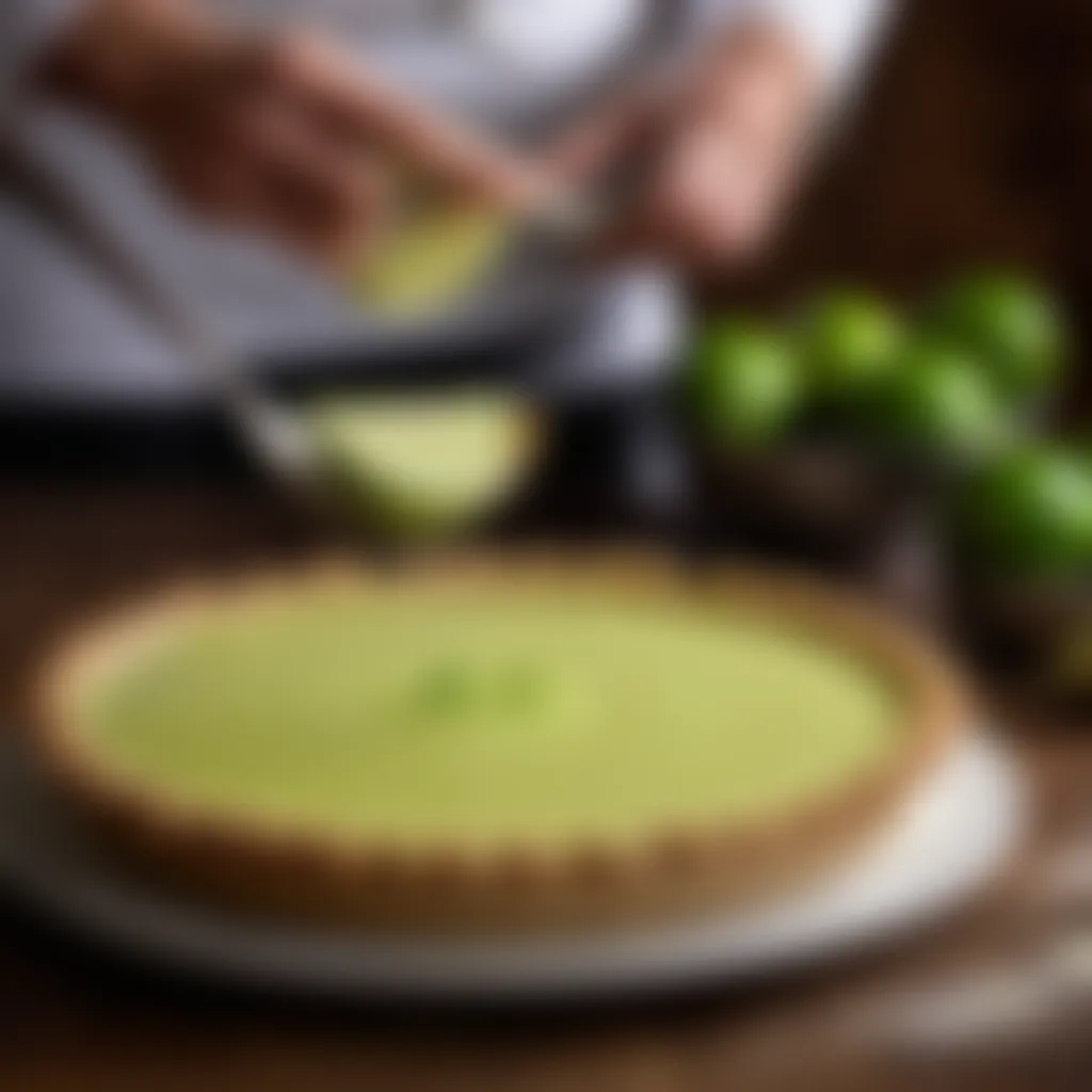 Preparing key lime pie crust