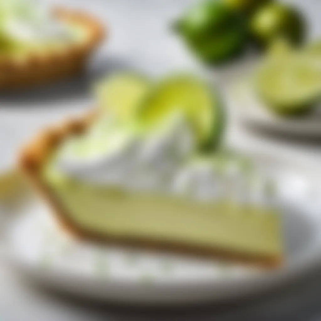 Serving key lime pie