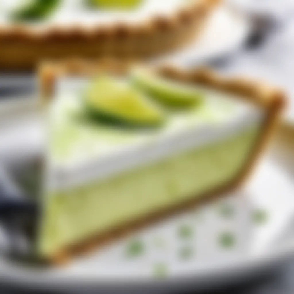 Slice of key lime pie