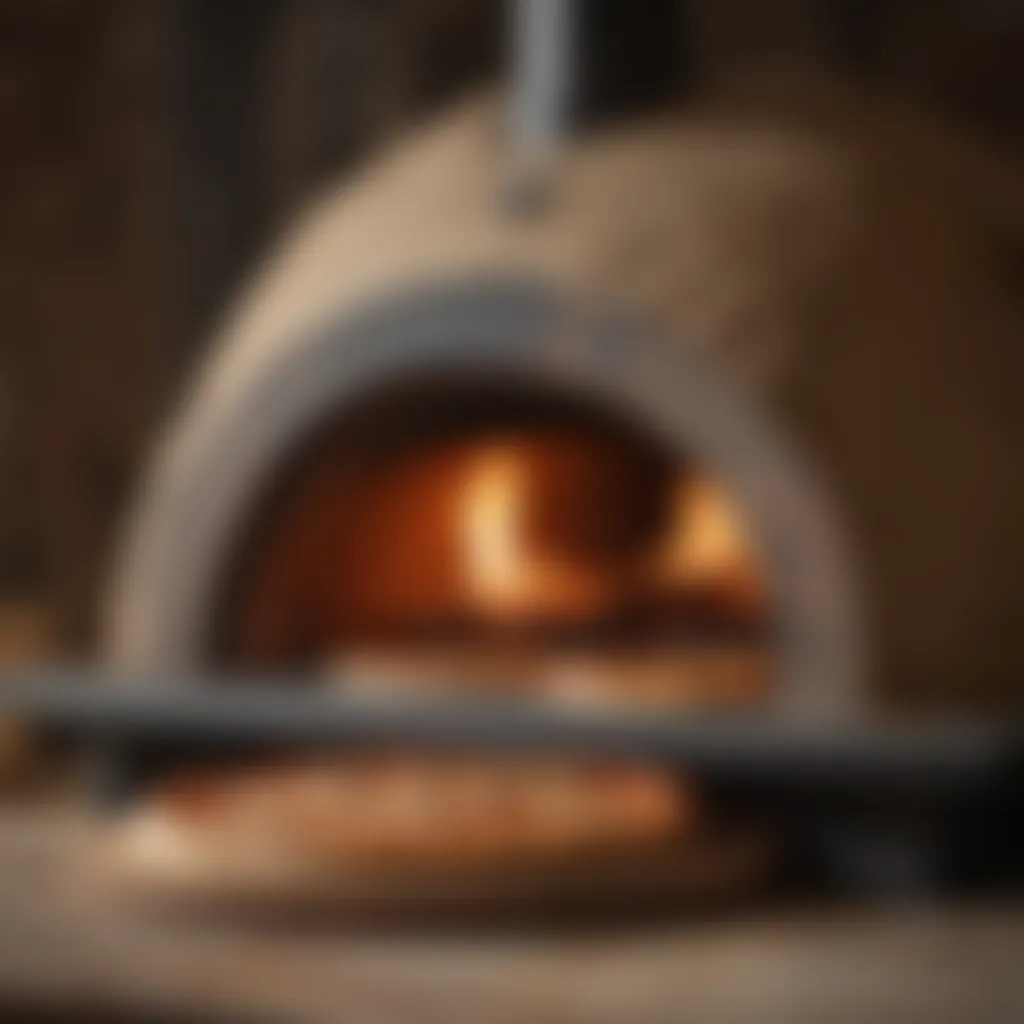 Wood-fired oven baking NY style pizza