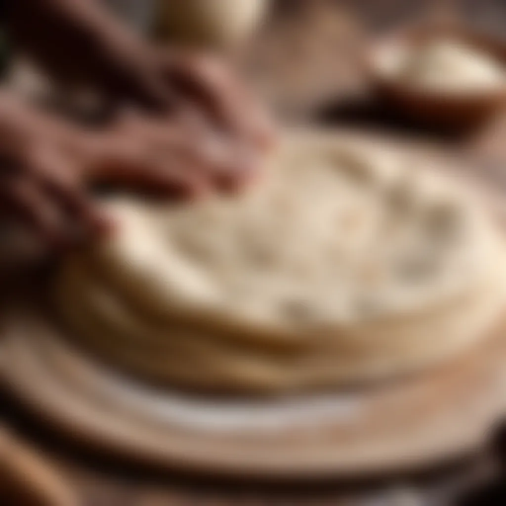 A close-up of perfectly round, uncooked chapati dough