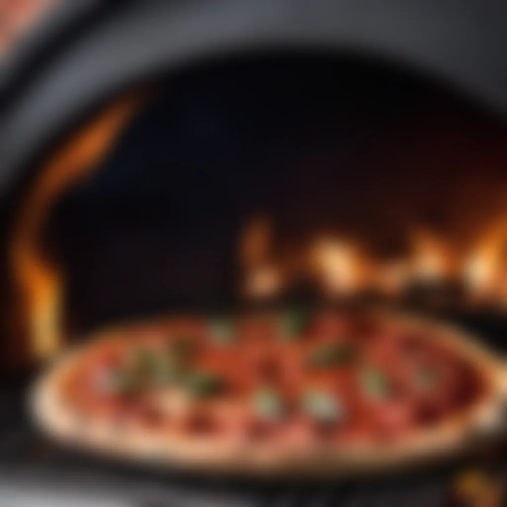 Charred Perfection in Wood-Fired Oven Wood-Fired Oven for Authentic Pizza Marinara