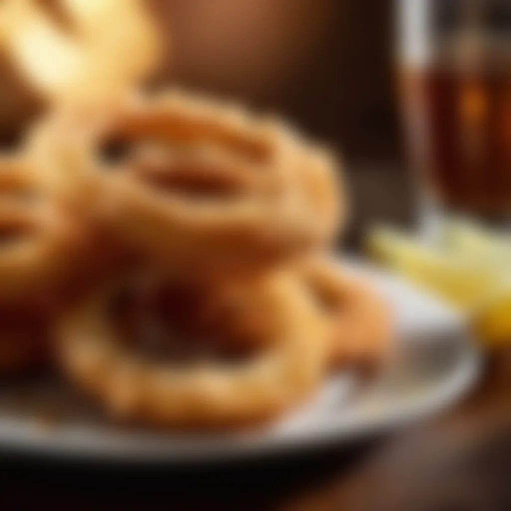 Plate of crispy onion rings