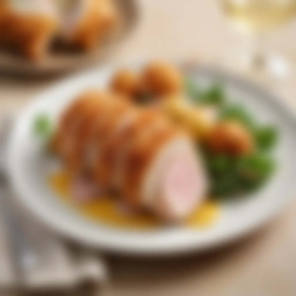 Plated Chicken Cordon Bleu with Garnish