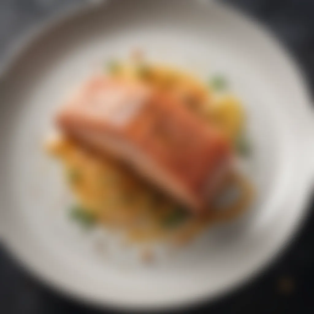 Plated Salmon Fillet with Citrus Drizzle