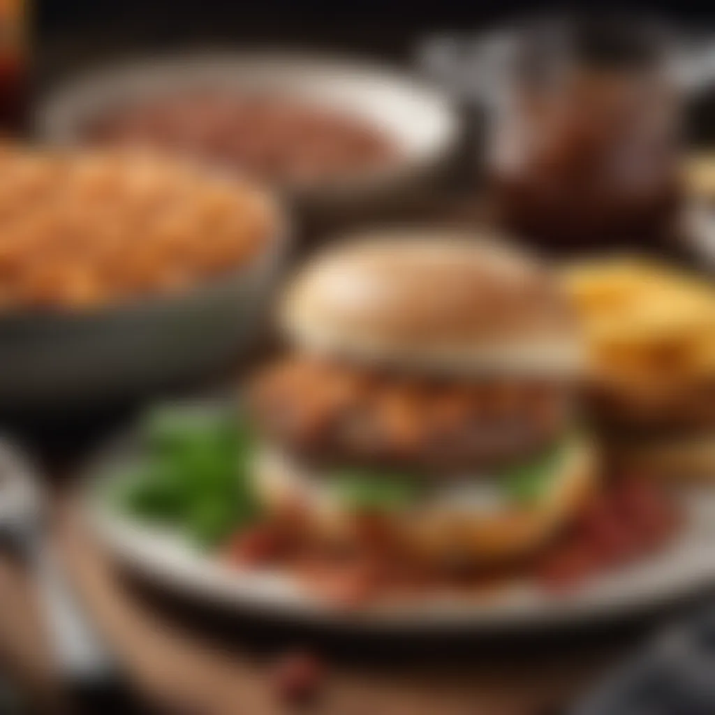 Plating Hamburger and Baked Beans Meal