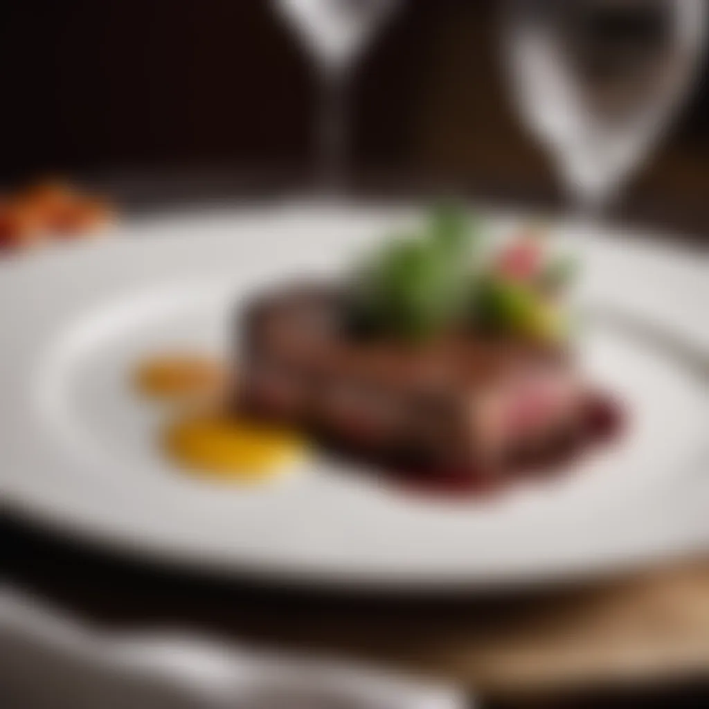 Plating Presentation of Succulent Steak Apuave Plating Presentation of Succulent Steak Apuave