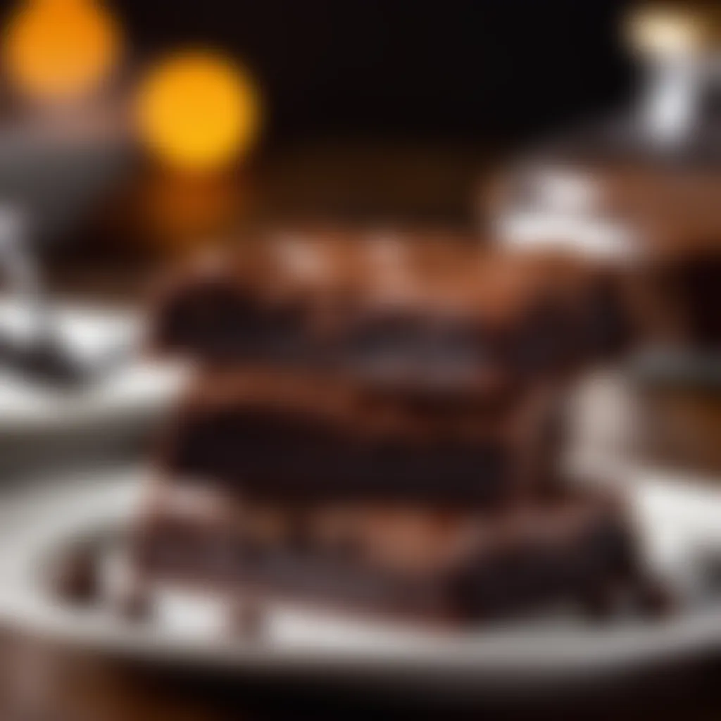 Exquisite Presentation of Decadent Brownies Decadent Lunch Lady Brownies on Elegant Platter