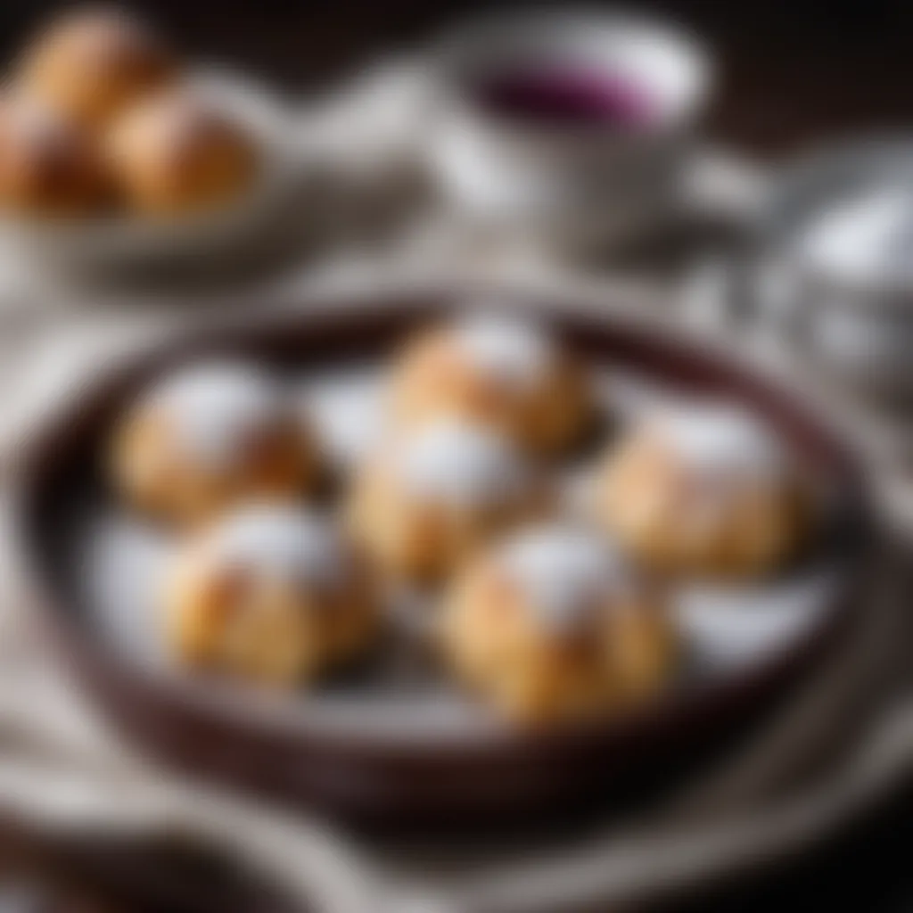 Exquisite Plum Dumplings on a Bed of Powdered Sugar