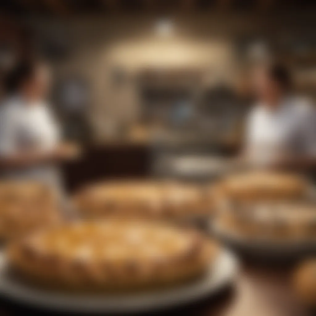 A cozy scene of patrons enjoying Polly's Pies, highlighting the cultural significance of this dessert.