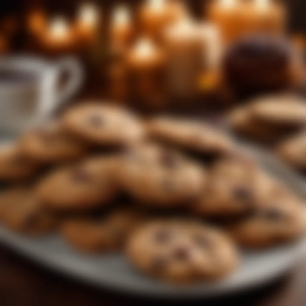 Artistic arrangement of assorted premium oatmeal raisin cookies