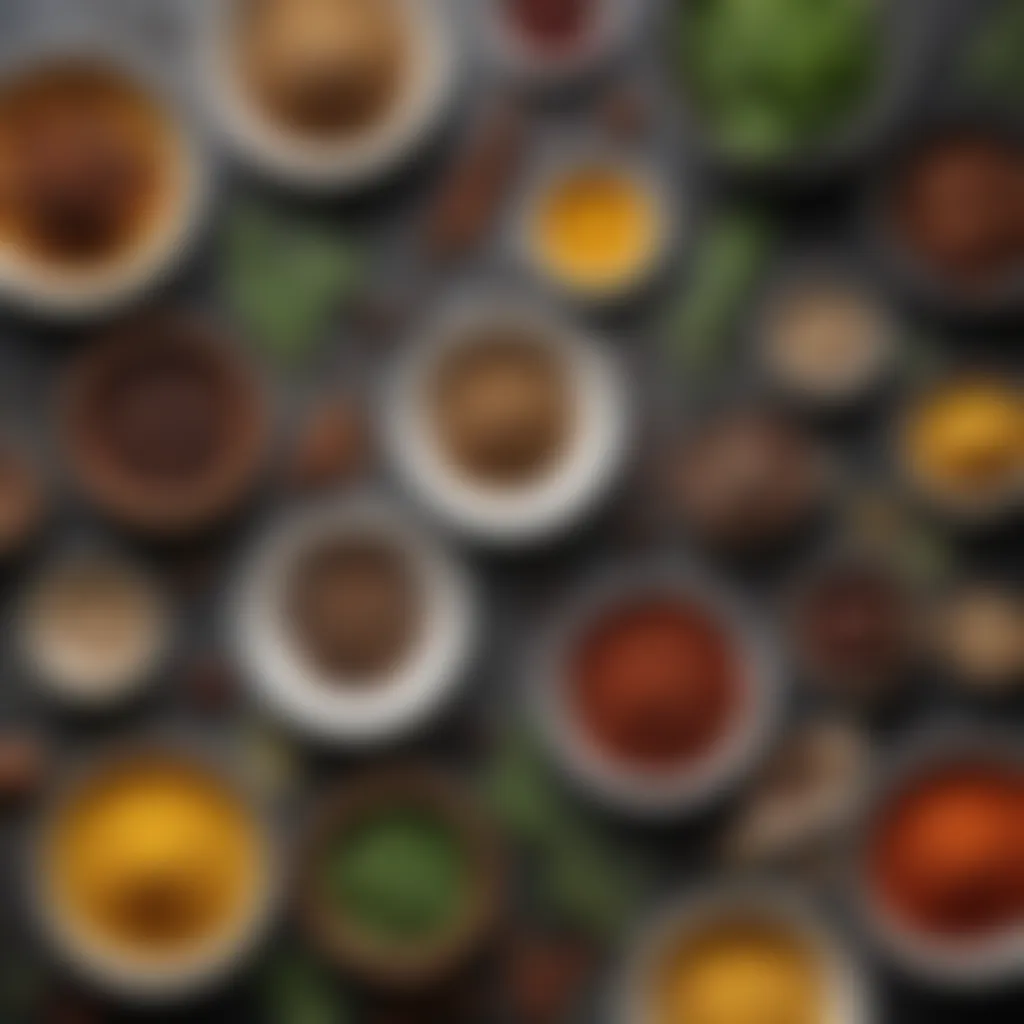 Aromatic herbs and spices selection