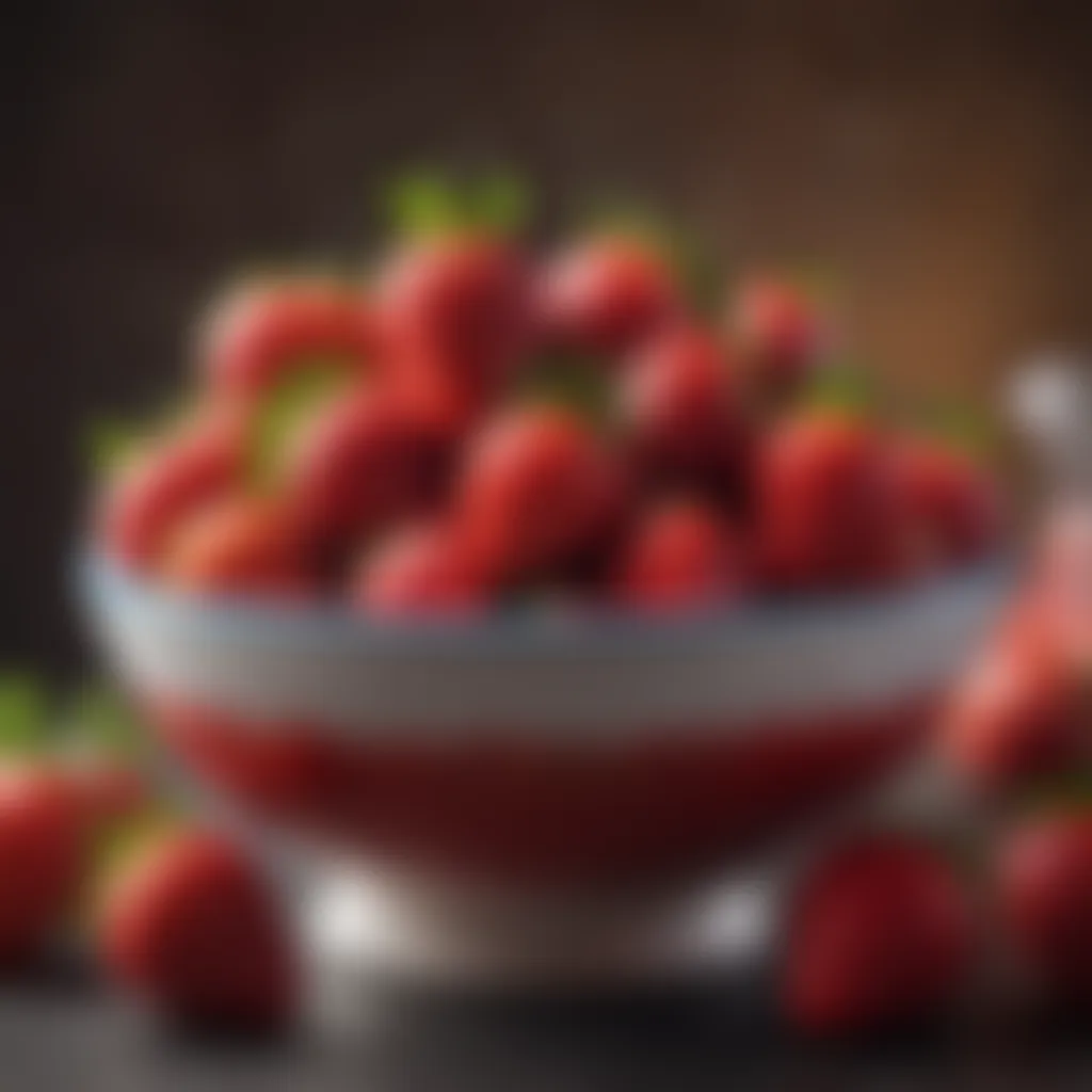 Fresh strawberries in a bowl showcasing vibrant red color