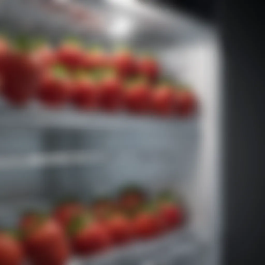 A well-organized refrigerator with strawberries placed correctly