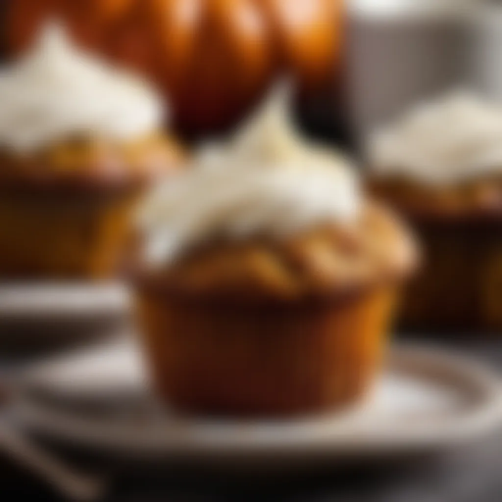 Gourmet Pumpkin Spice Muffin with Cream Cheese Frosting