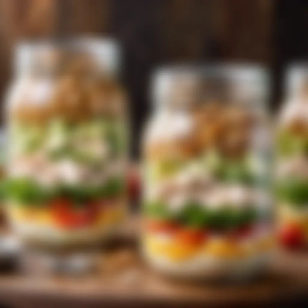 Ready-to-eat chicken salad jar on-the-go