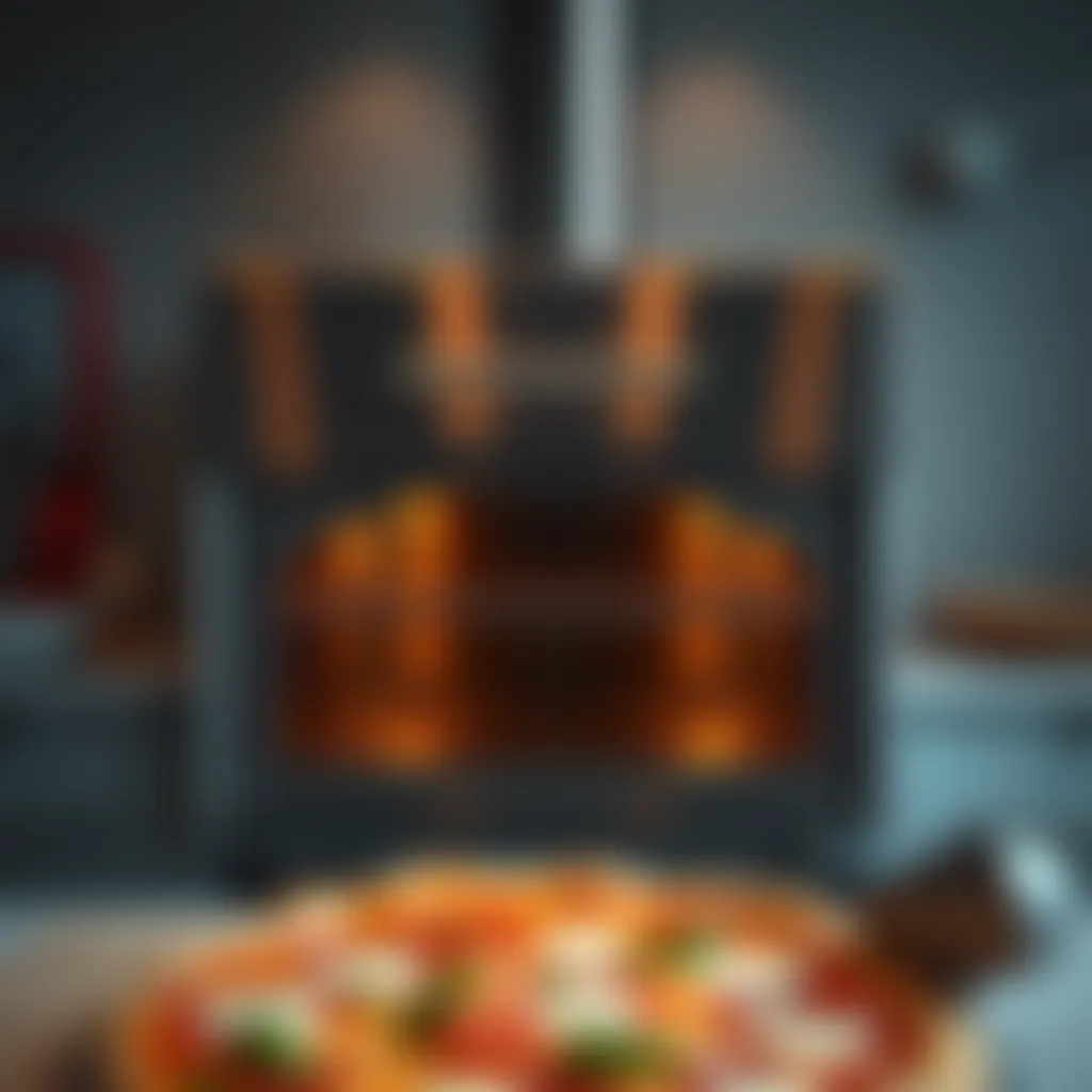 A sleek modern gas pizza oven showcasing its advanced features.