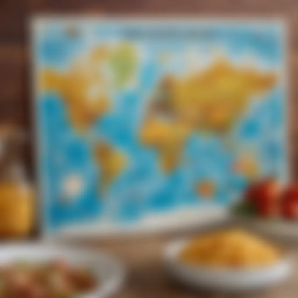 A World Map with Recipe Pins