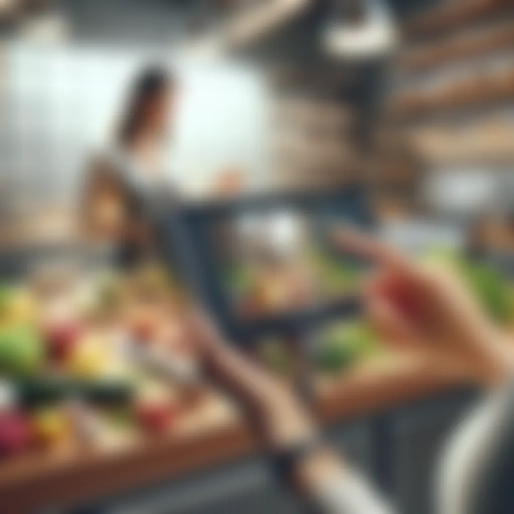 Using a Recipe Builder Tool Woman using a recipe builder tool