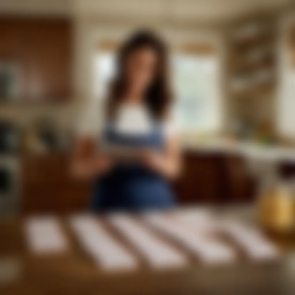 Woman organizing recipe cards