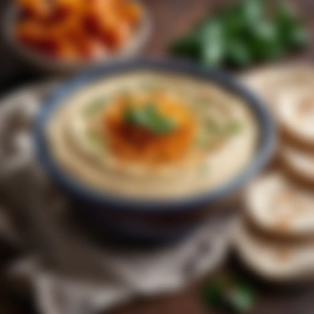 Bowl of homemade hummus